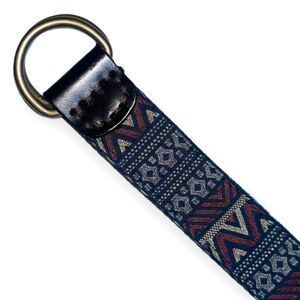 A&F Abercrombie & Fitch Men's Aztec Woven D-Ring Belt S/M 40.5" x 1.5"